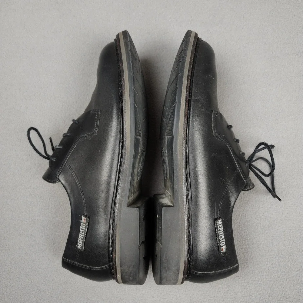 Mephisto Manko Black Leather Oxford Mens 10 Shoes Lace Up UK 9.5 Made In France